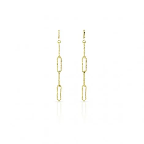 Orecchini Pendenti Unoaerre Bronzo Catena Ovali Gold EXO415/1