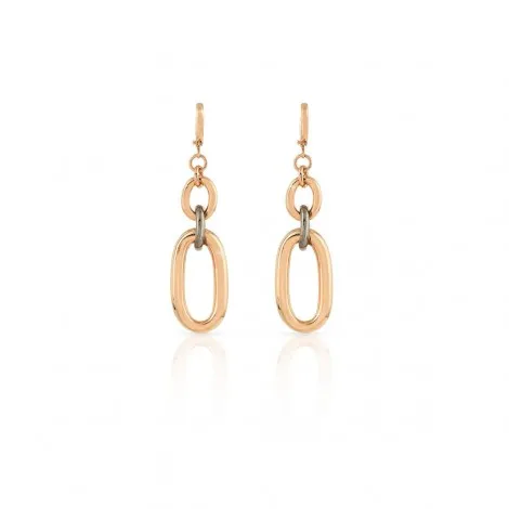 Orecchini Pendenti Unoaerre Bronzo Rose Nero EXO417/1
