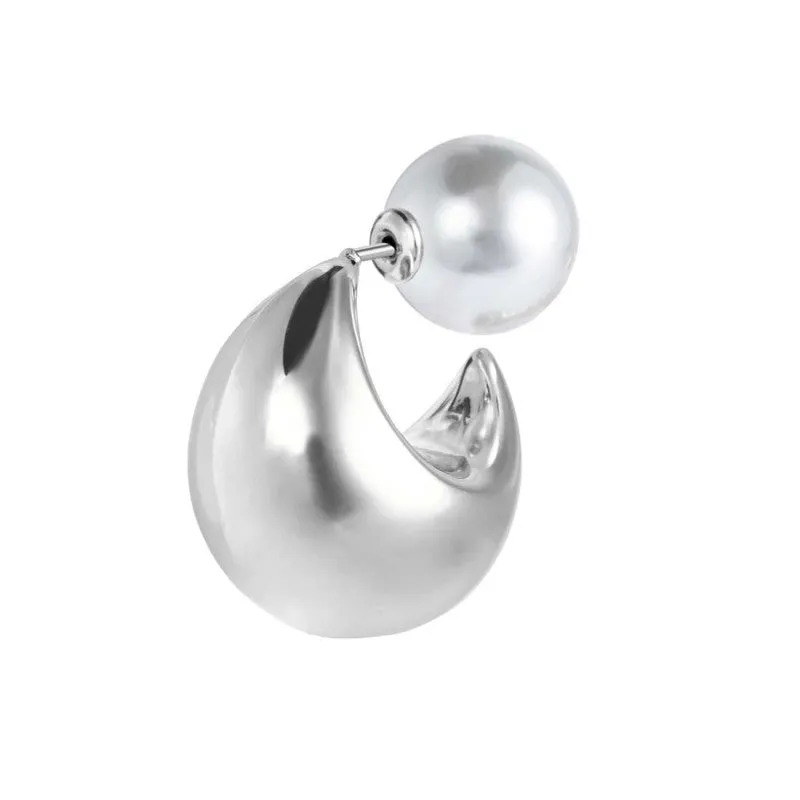 Mono orecchino Marlù cerchietto bombato 2,2cm con perla