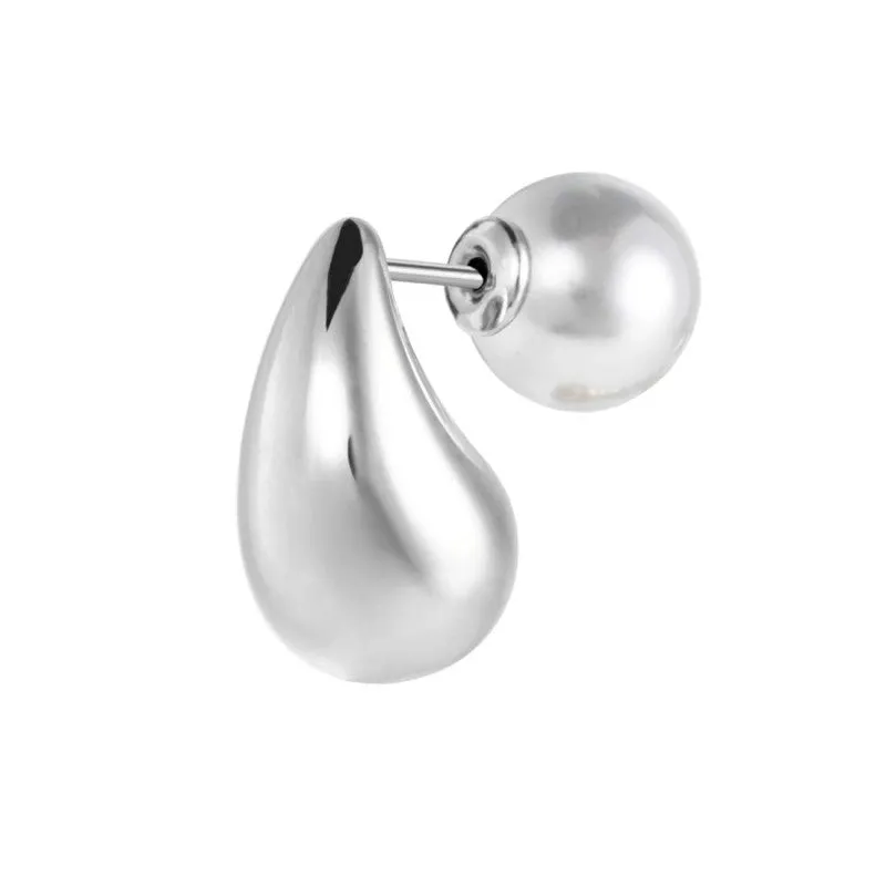 Mono orecchino Marlù goccia bombata 1,8cm con perla