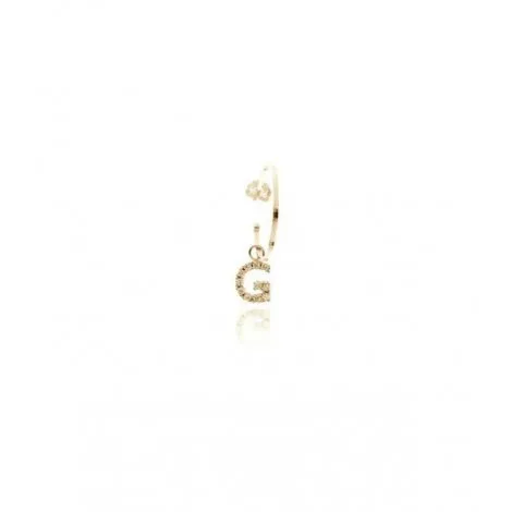Orecchino Iniziale Nome Oro Giallo e Zirconi Pendente
