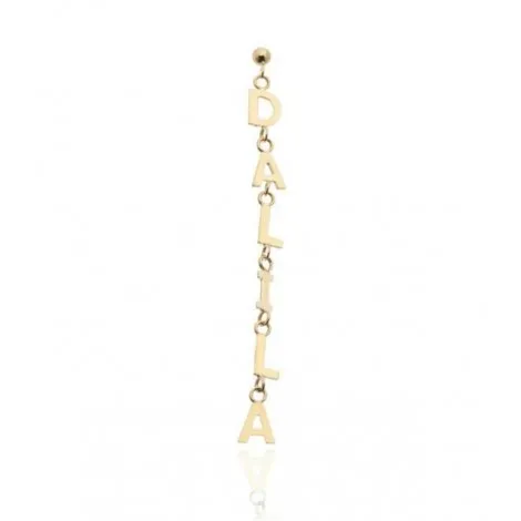 Orecchino Nome Oro Giallo 9kt Pendente