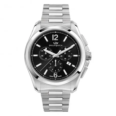 Orologio Cronografo Amalfi Uomo Philip Watch Nero 43mm Acciaio R8273618003