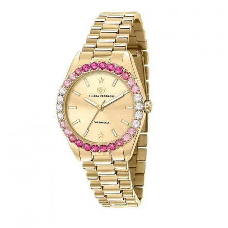 Orologio Chiara Ferragni Solo Tempo Donna Everyday 34 mm Gold Acciaio Cristalli Rosa White R1953100501