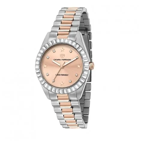 Orologio Chiara Ferragni Solo Tempo Donna Everyday 34 mm Silver Acciaio Cristalli Oro Rosa R1953100504