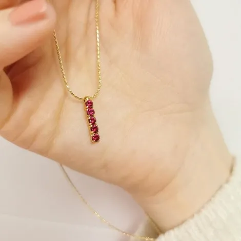 Raggi Collana Oro Giallo 18kt Rubini