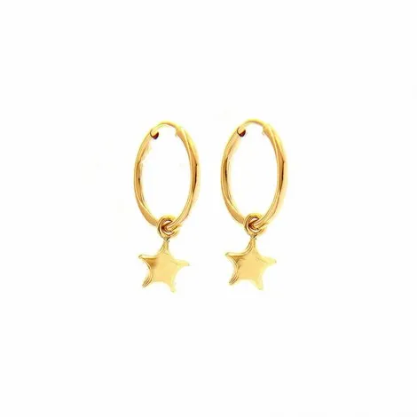 Raggi Orecchini Cerchi Donna Stelle Oro Giallo 18kt