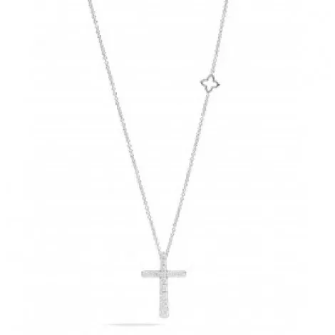 Recarlo Collana Croce in Oro Bianco e Diamanti Anniversary Ct 0.31 F VS P01CR747/030
