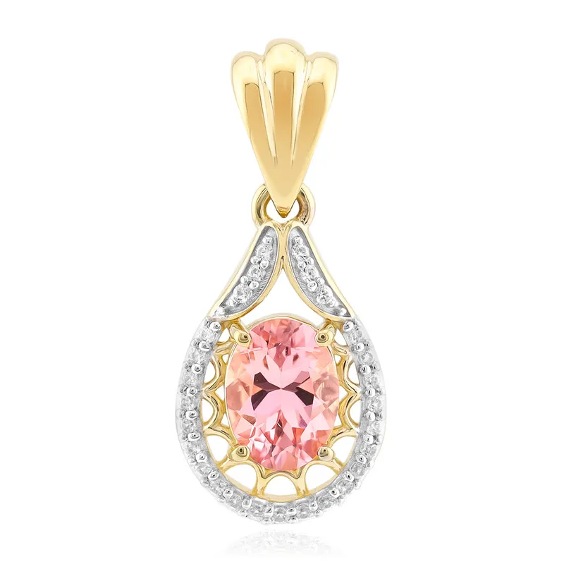 Ciondolo in oro con Tormalina Rosa Californiana
