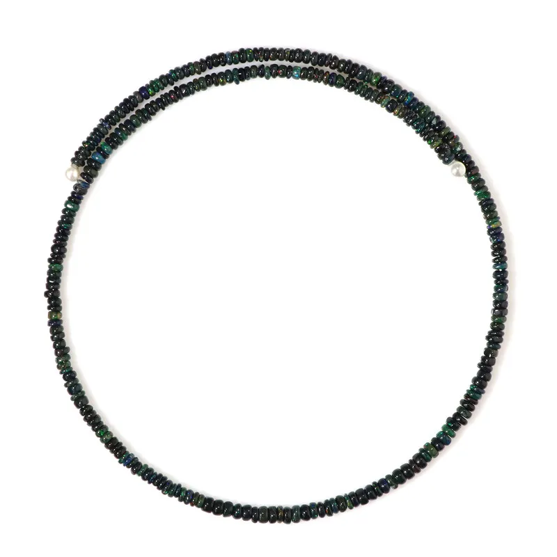 Collana rigida in acciaio con Opale Mezezo (Riya)