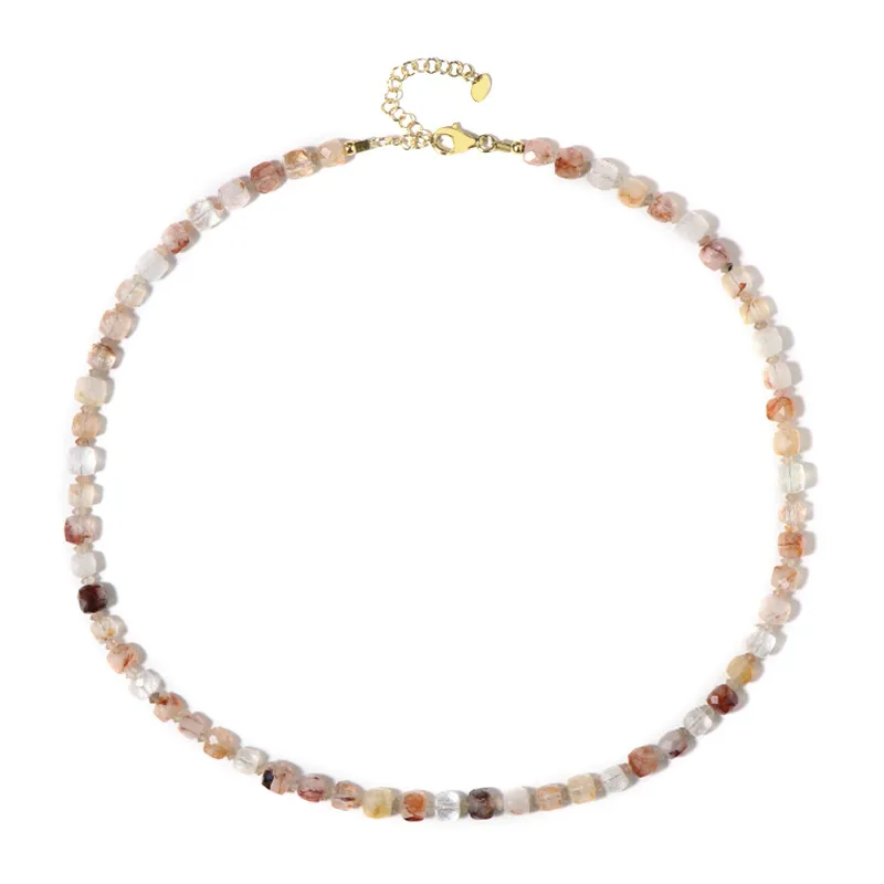 Collana in argento con Agata Fiori di Ciliegio