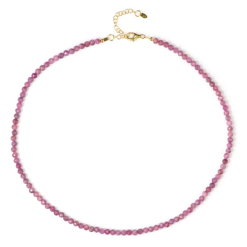 Collana in argento con Zaffiro Rosa