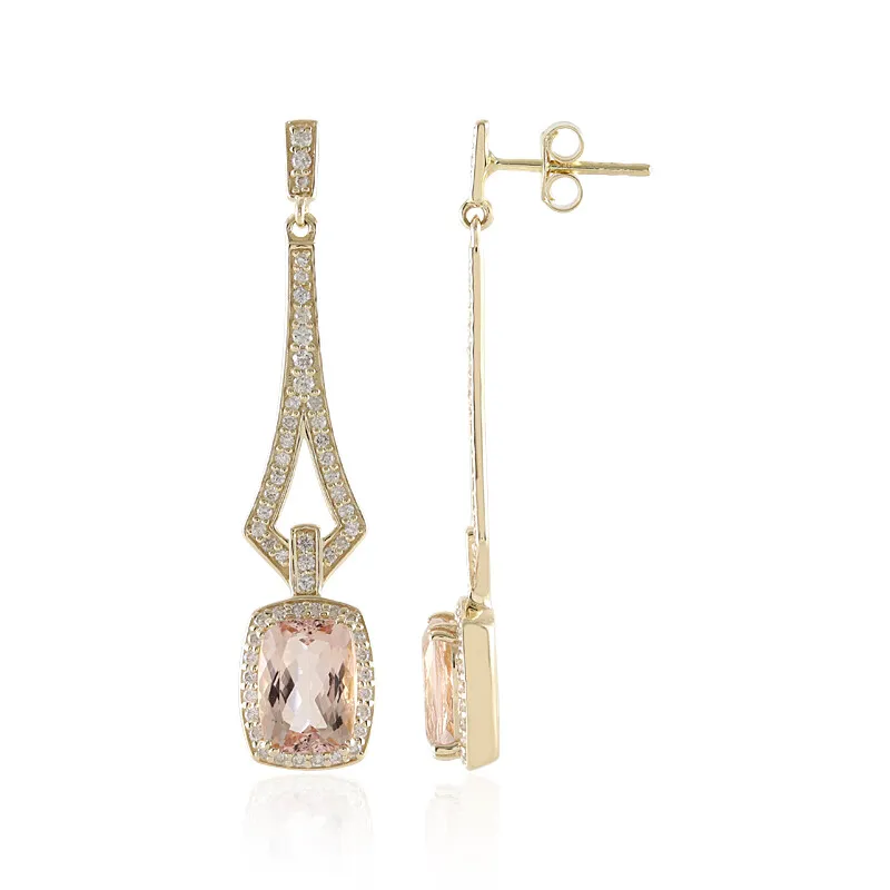 Orecchini in oro con Morganite del Madagascar AAA (de Melo)