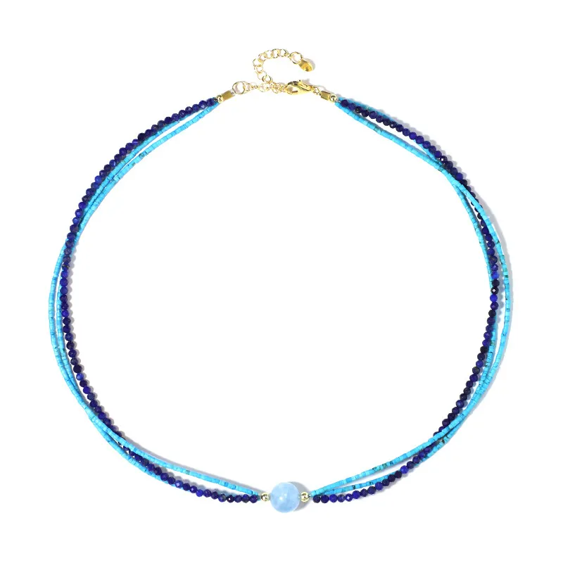 Collana in argento con Acquamarina Brasiliana (Riya)