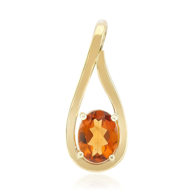 Ciondolo in oro con Hessonite di Ceylon