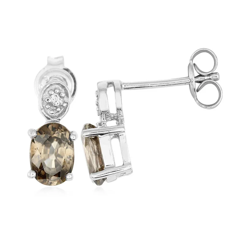 Orecchini in argento con Zircone Cannella