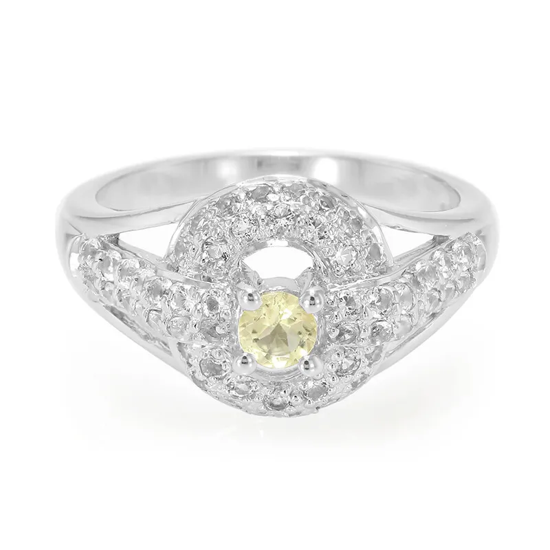 Anello in argento con Danburite Giallo Neon