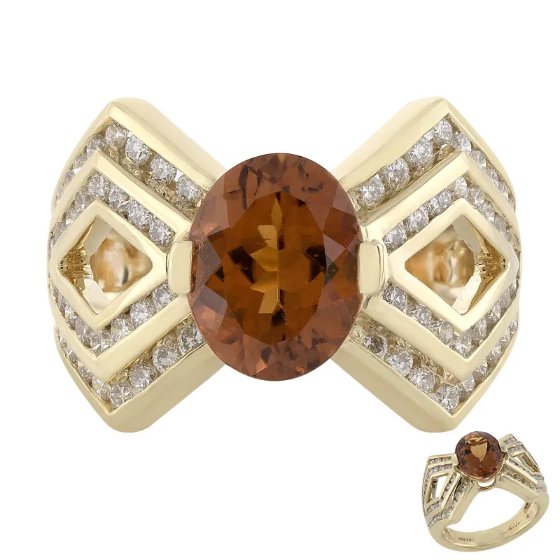 Anello in oro con Tormalina Arancione (de Melo)