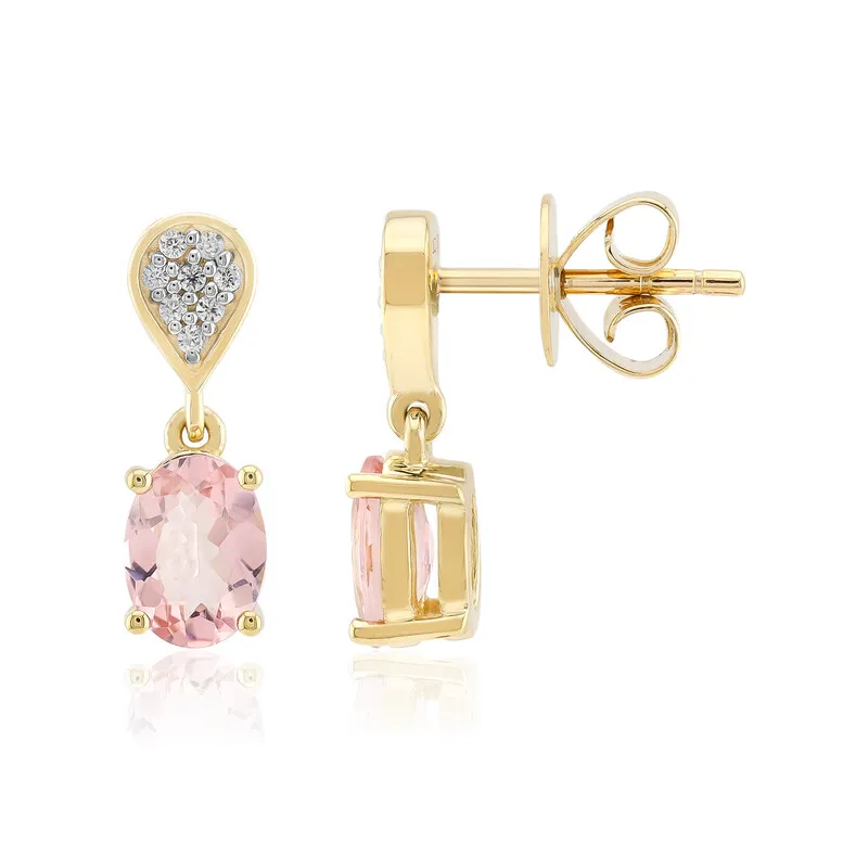 Orecchini in oro con MORGANITE MARROPINO