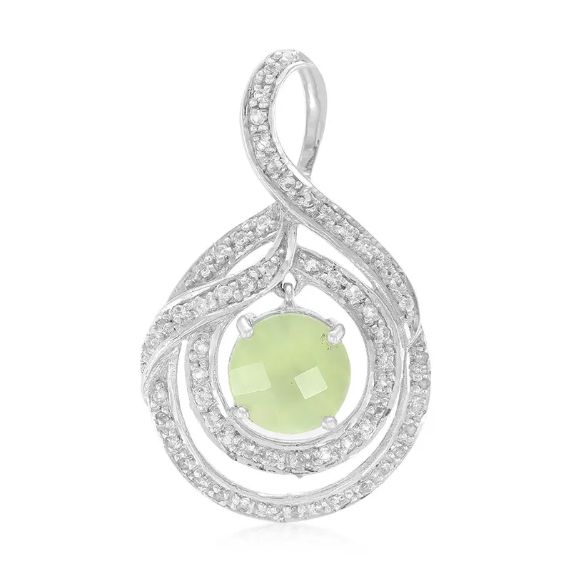 Ciondolo in argento con Prehnite