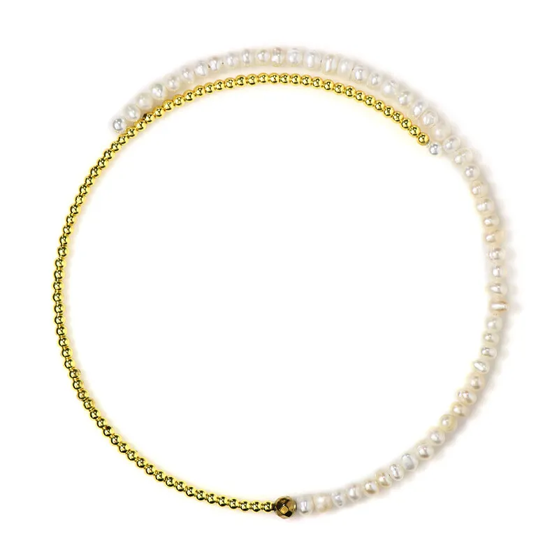 Collana rigida in acciaio con Ematite Dorata (Riya)