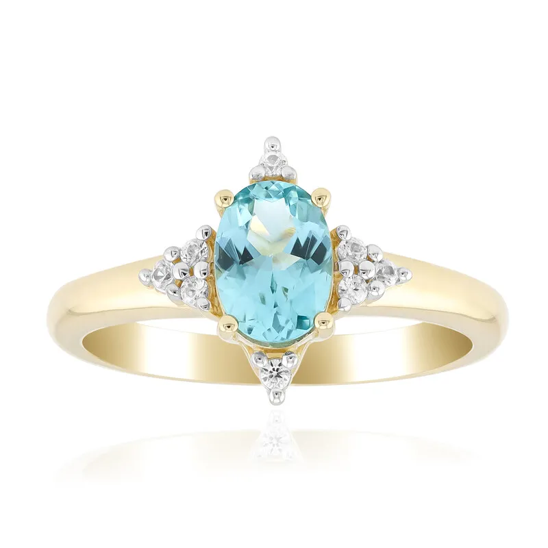 Anello in oro con Tormalina Petrolio