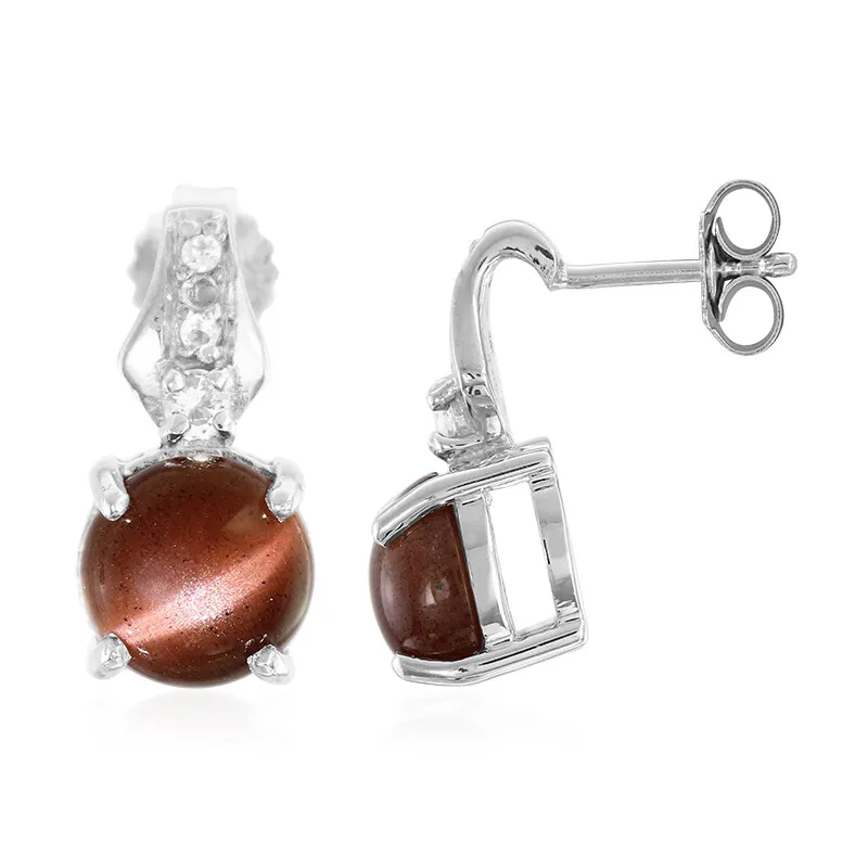 Orecchini in argento con Scapolite Occhio di Gatto