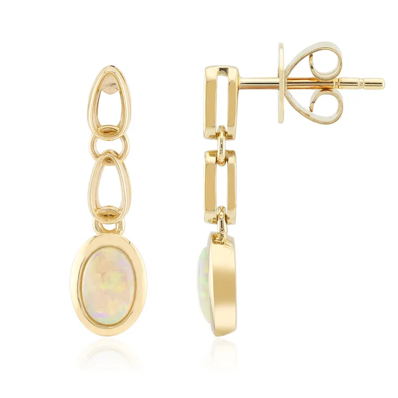 Orecchini in oro con Opale di Coober Pedy