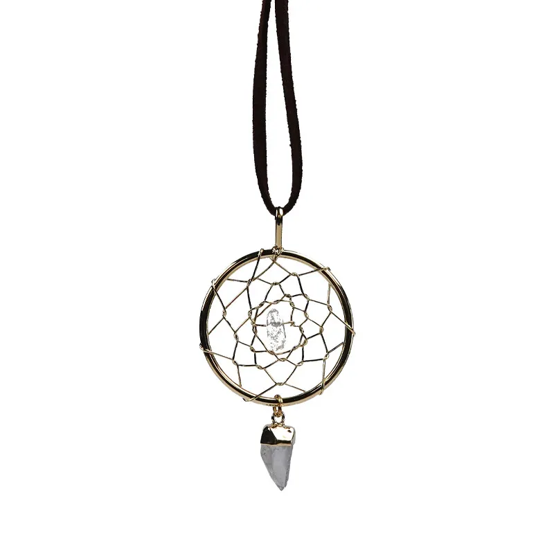 Accessorio in ottone con Quarzo Bianco (Lapis Vitalis)