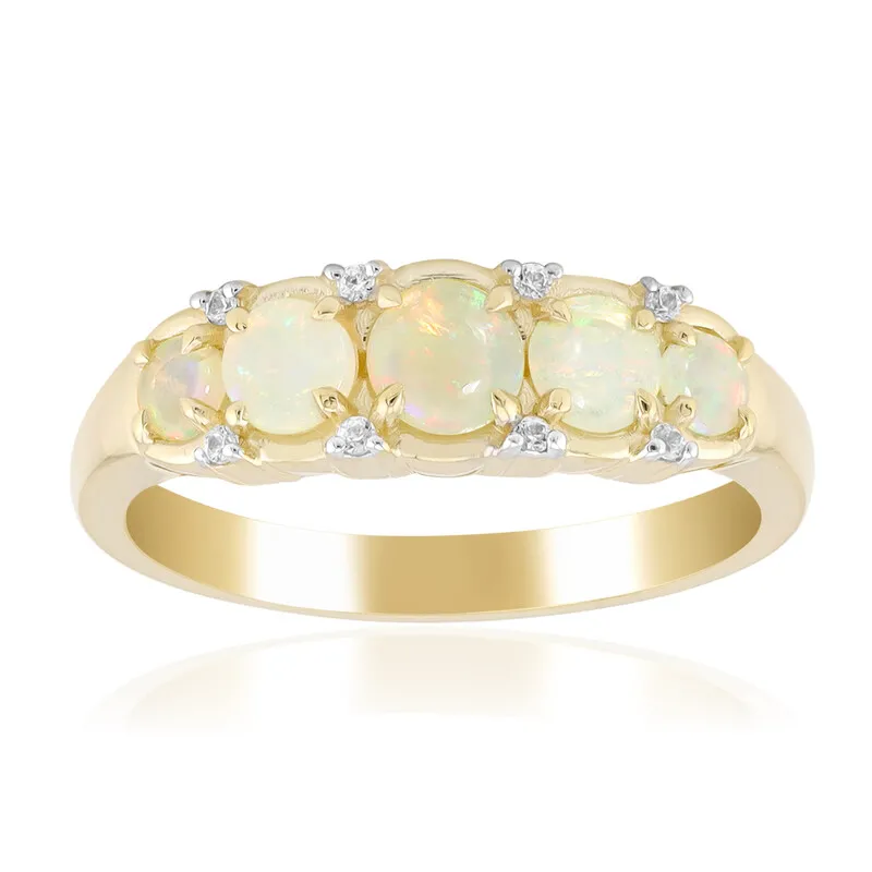 Anello in oro con Opale di Coober Pedy