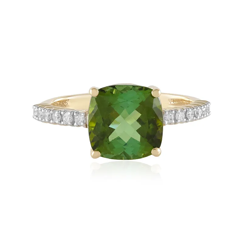 Anello in oro con Tormalina Verde Brasiliana (SUHANA)