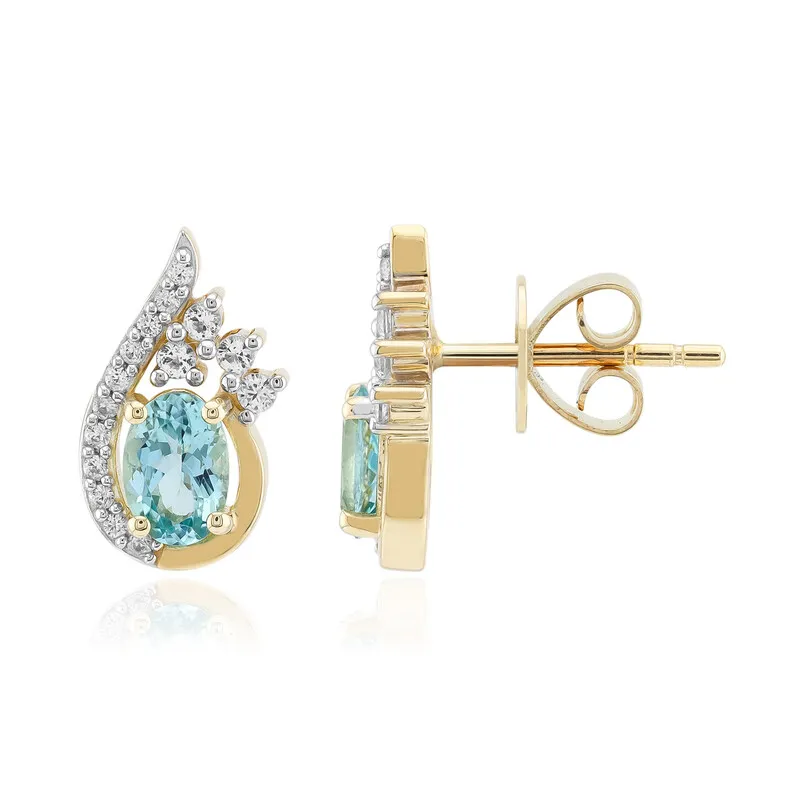 Orecchini in oro con Tormalina Petrolio