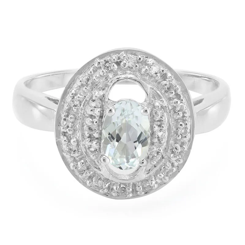 Anello in argento con Berillo Fancy