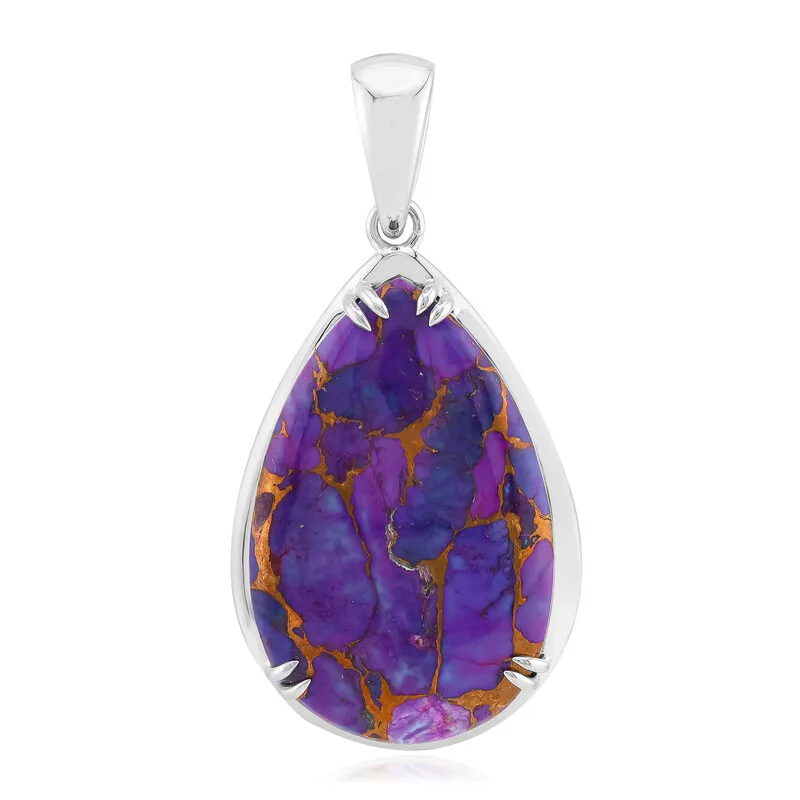 Ciondolo in argento con Turchese Kingman Mohave Porpora