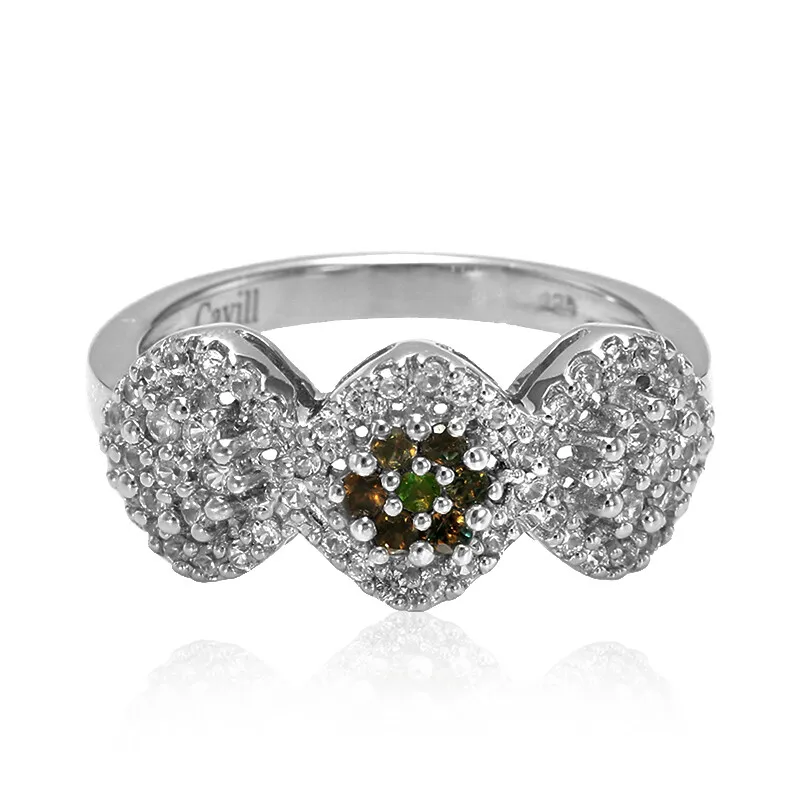 Anello placcato in platino con Alessandrite Brasiliana