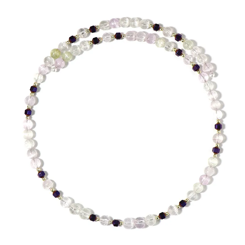 Collana rigida in acciaio con Kunzite Brasiliana (Riya)