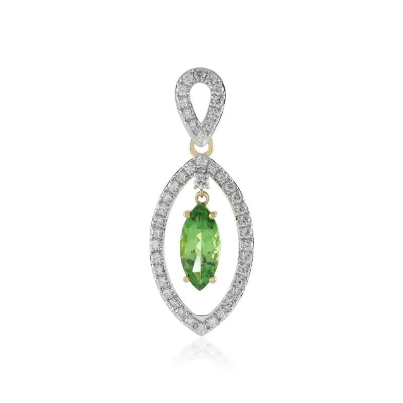 Ciondolo in oro con Granato Menta Merelani (SUHANA)