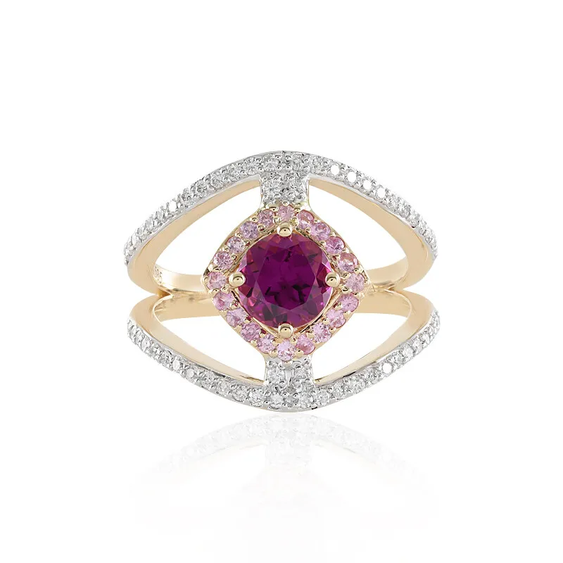 Anello in oro con Granato Magenta (SUHANA)