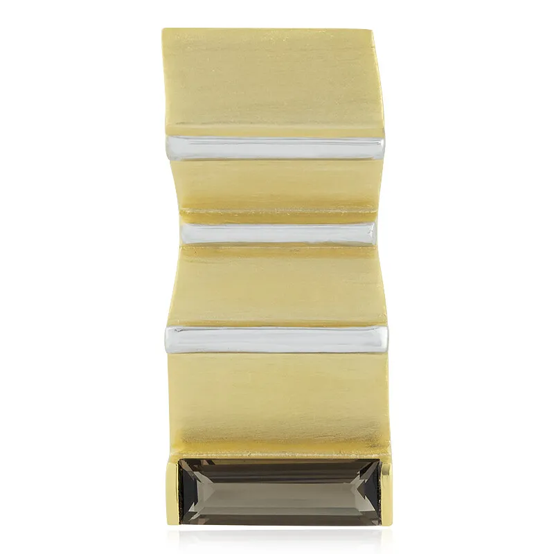 Ciondolo placcato in oro con Quarzo Fumè