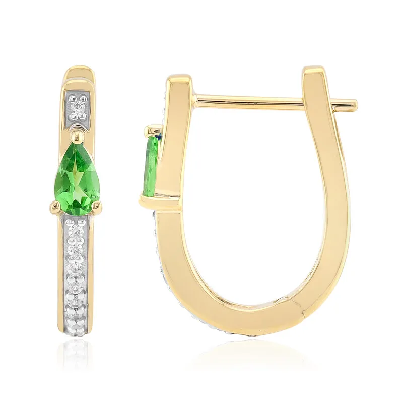 Orecchini in oro con Tsavorite AAA del Kenia