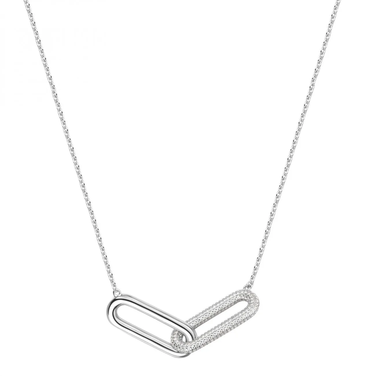 Collana girocollo Rosato Bianca Pavè Intreccio