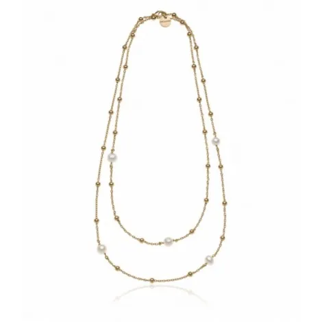 Unoaerre Fashion Jewellery Bronzo Dorato Collana Lunga Donna Perle Naturali